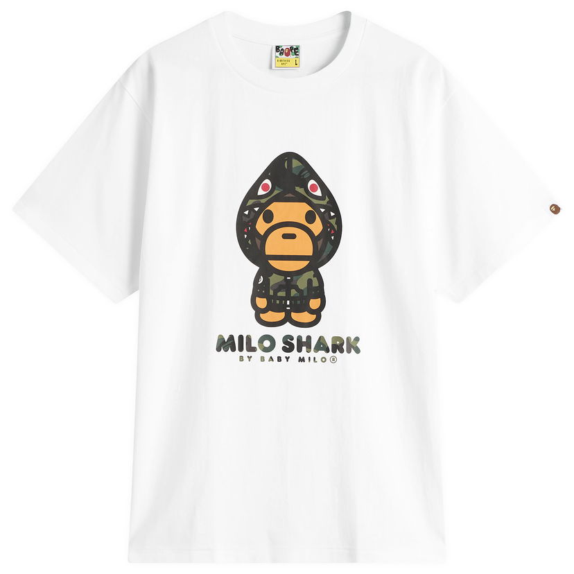 Majica BAPE 1st Camo Milo Shark T-Shirt Bela | 002TEL801004M-WGR
