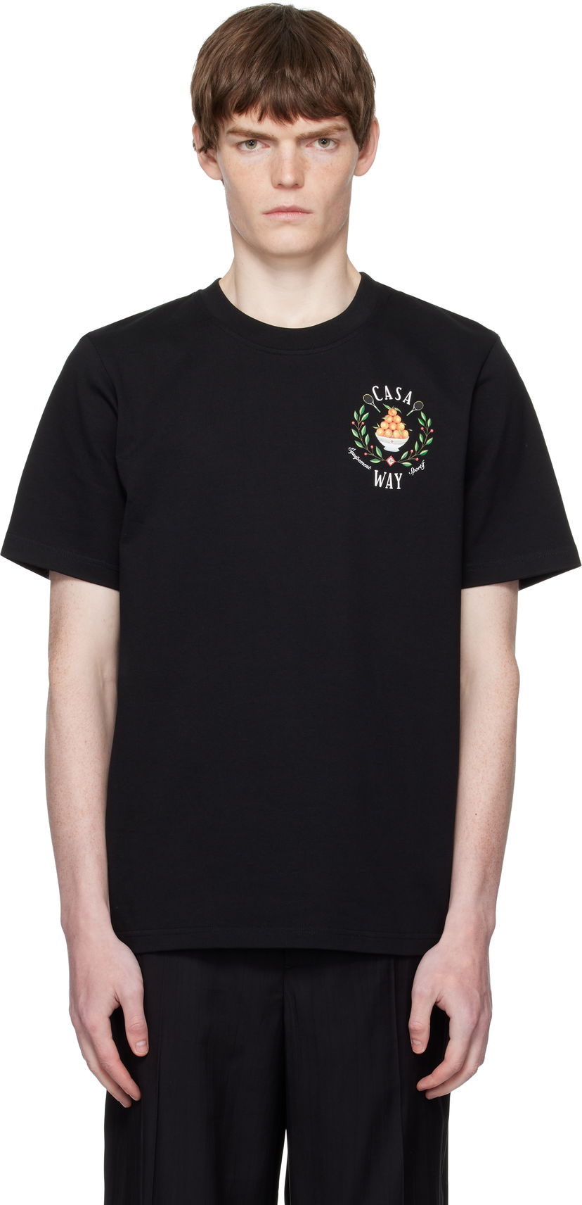Majica Casablanca Casablanca 'Casa Way' Graphic Short-Sleeve T-Shirt Črna | MPF25-JTS-001-27-EX-FLANNELS