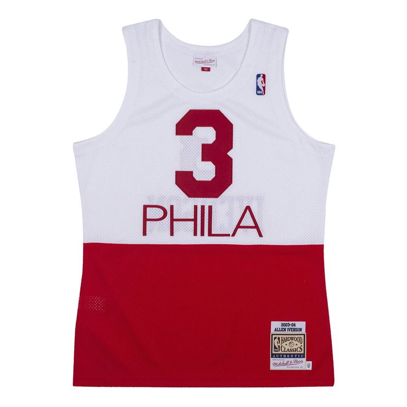 Dres Mitchell & Ness NBA Philadelphia 76ers 2003-04 Allen Iverson  Jersey Bela | AJY4AC19093-P76WHIT03AIV