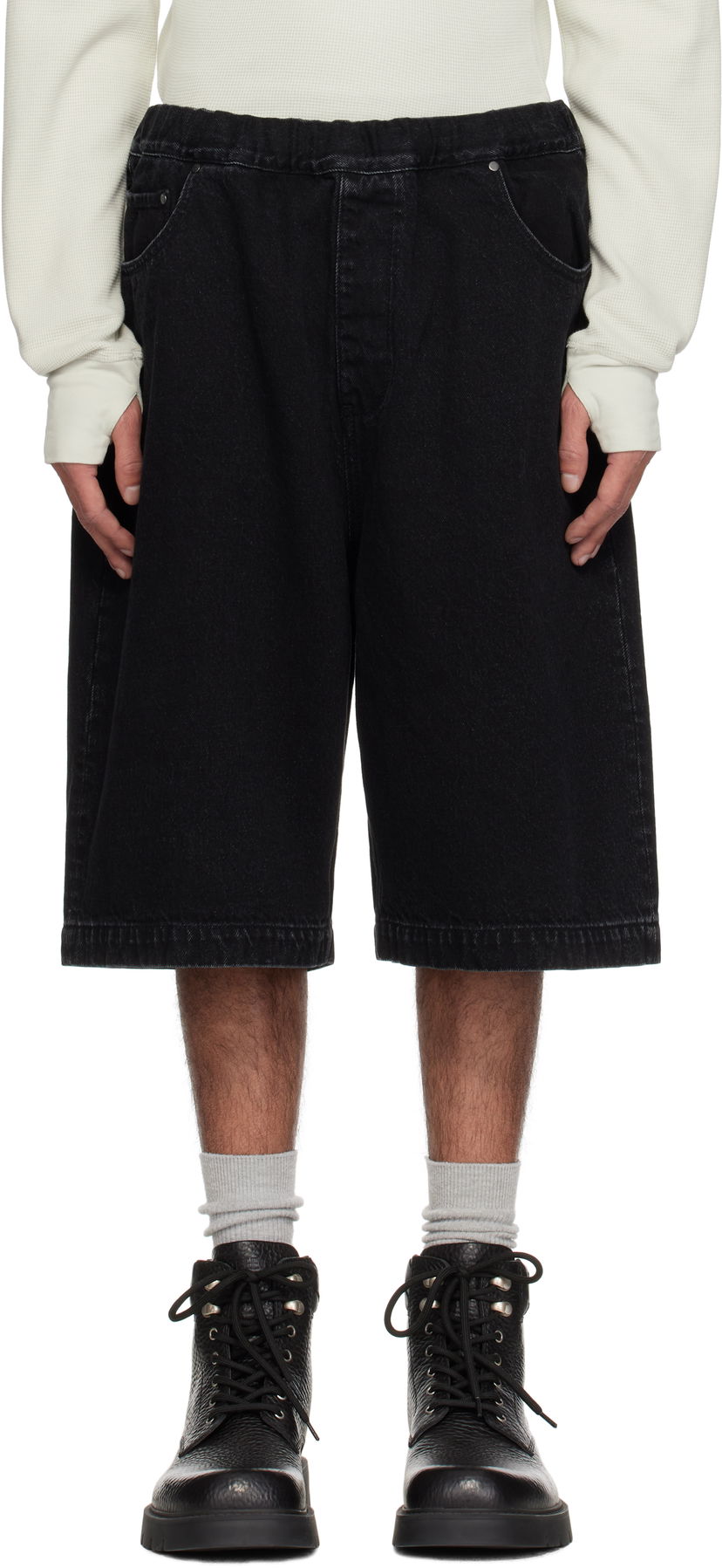 Kratke hlače Entire Studios Spar Denim Shorts Črna | ESU-S25-11008-MA