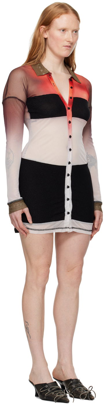 Obleke Ottolinger Ottolinger Semi-Sheer Button-Front Minidress Večbarvna | 103102, 1