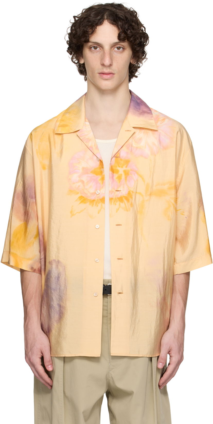 Srajce LEMAIRE Lemaire Summer Floral-Print Shirt Rumena | SH1171 LF1404