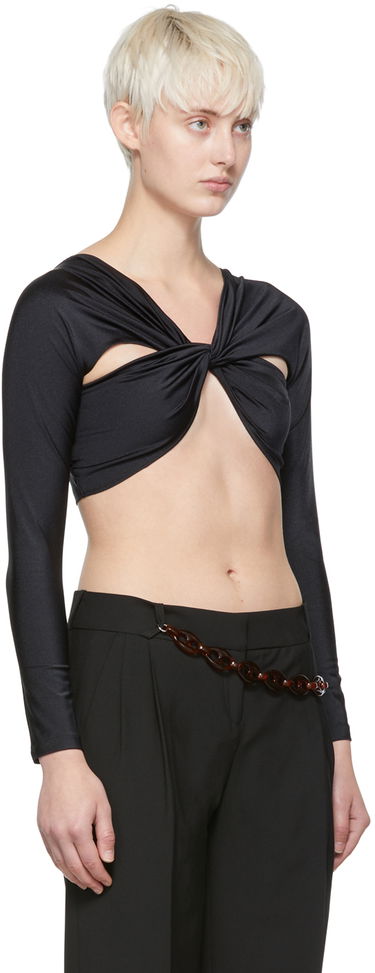 Krop-top Coperni Coperni Twist Nylon Crop Top Črna | COPS22JS38545, 1