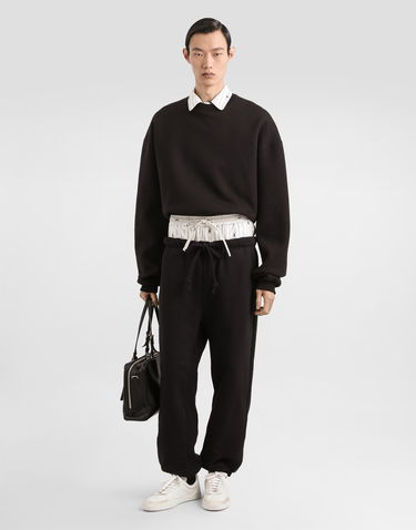 Pulover Dolce & Gabbana Dolce & Gabbana Long-Sleeved Cropped Sweatshirt Črna | G9BVHTG7PLAN0000, 1