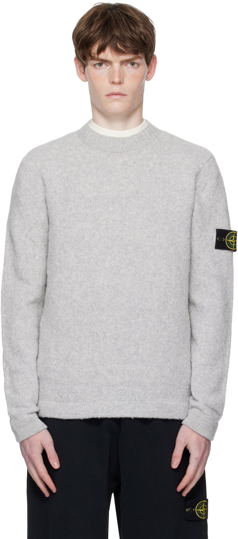 Pleteni pulover Stone Island Fancy Yarn Sweater Siva | K2S15 5100056 S00N2