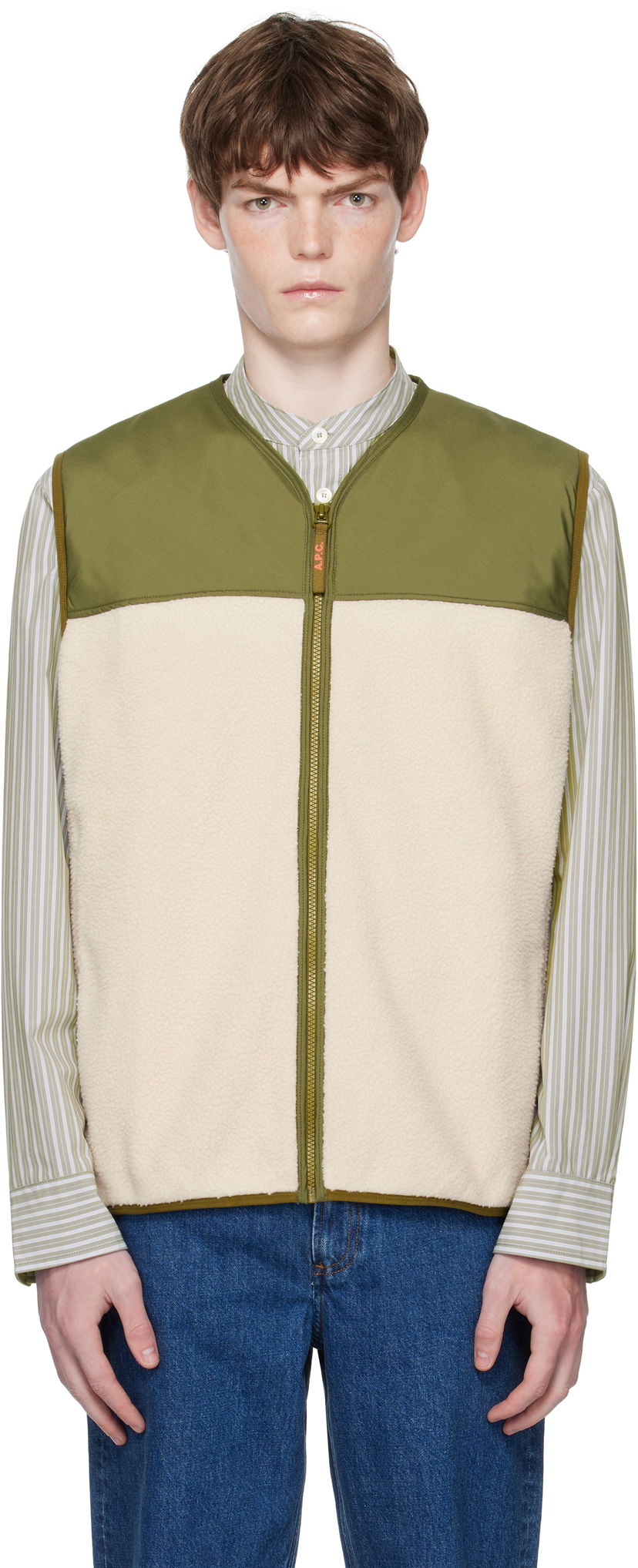 Telovnik A.P.C. A.P.C. Marty Fleece Vest Zelena | PSAIF-H32022