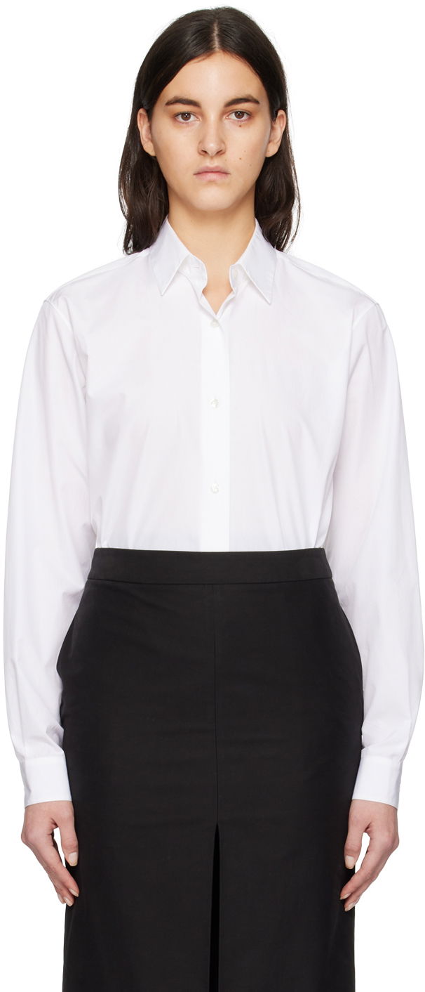 Srajce The Row Long Sleeve Button Up Shirt Bela | 6970-W2439