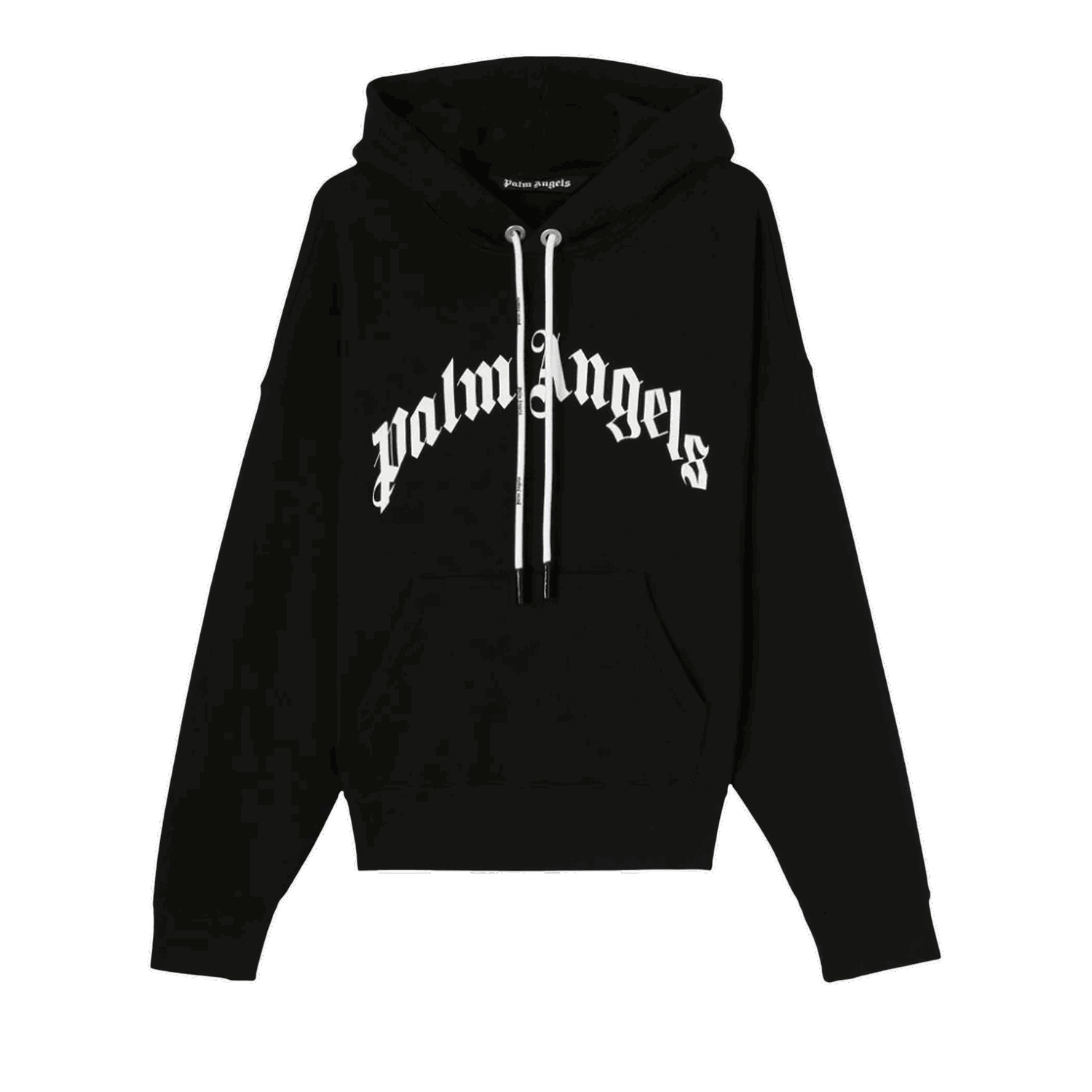 Pulover Palm Angels Curved Logo Hoody Črna | PMBB058C99FLE0031001, 0
