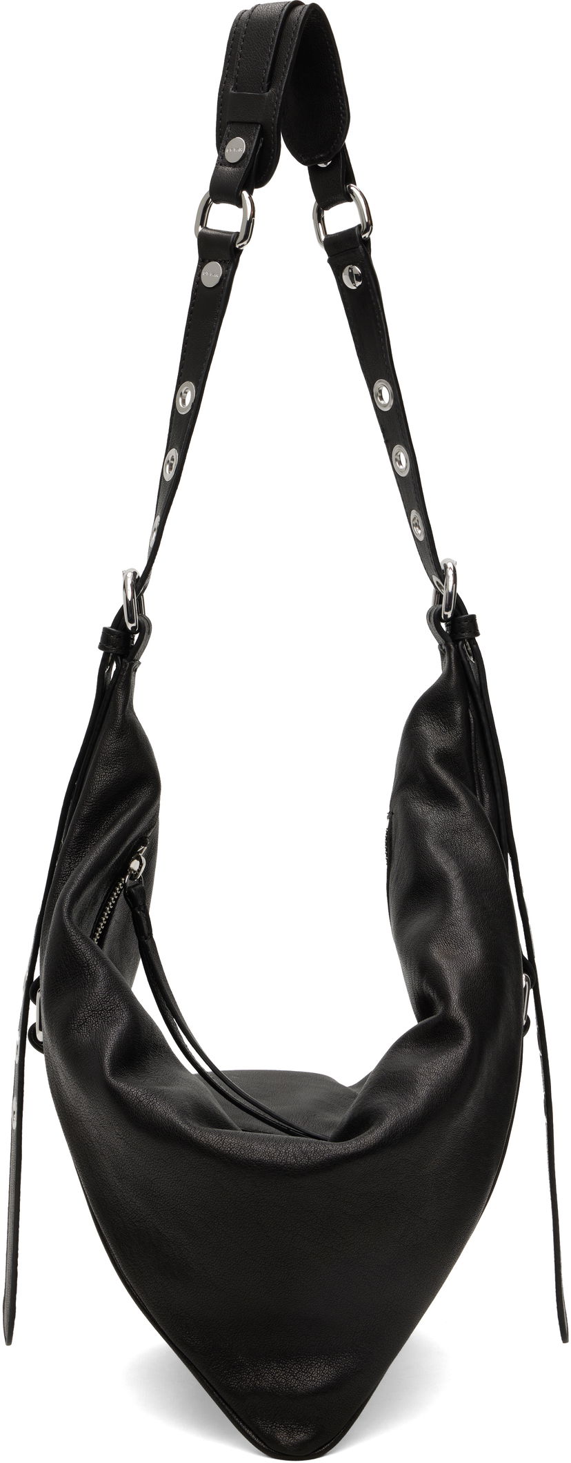 Torba za čez ramo BY FAR BY FAR Trayana Washed Leather Shoulder Bag Črna | MWBSB063LL034BK001PL