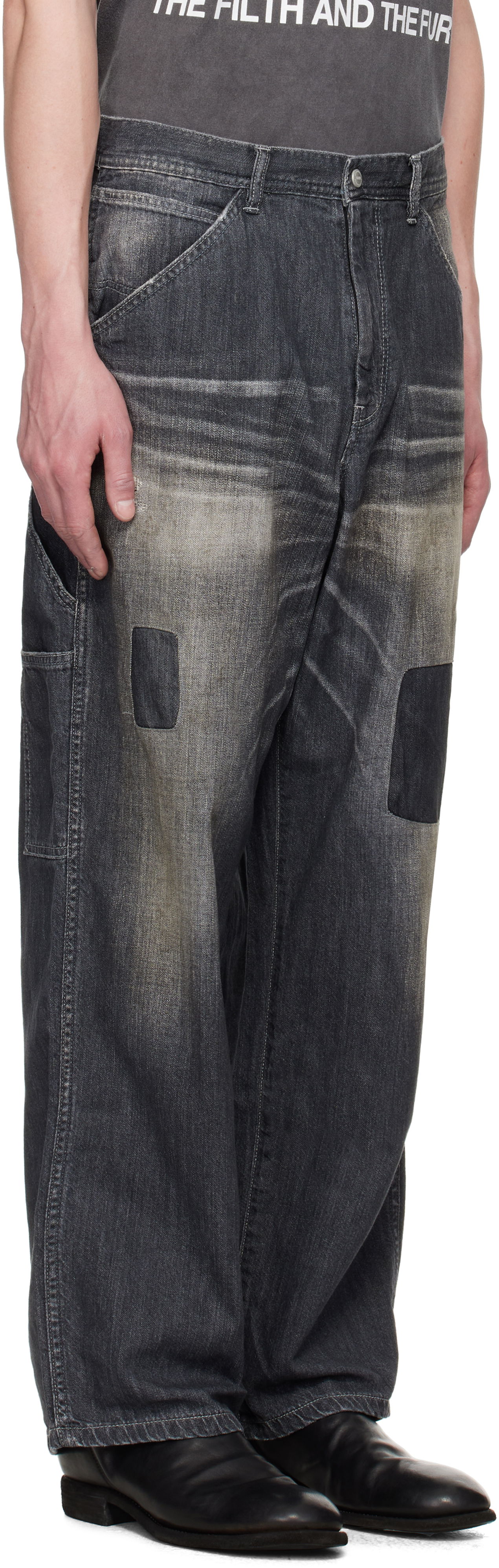 Kavbojke Neighborhood Neighborhood Savage LW Painter Denim Jeans Siva | 251SPNH-PTM03, 1