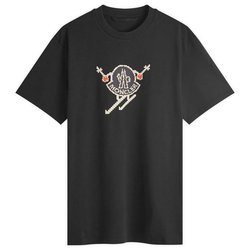 Majica Moncler Skiing Pixel Logo T-Shirt Črna | 8C000-83927-10-998