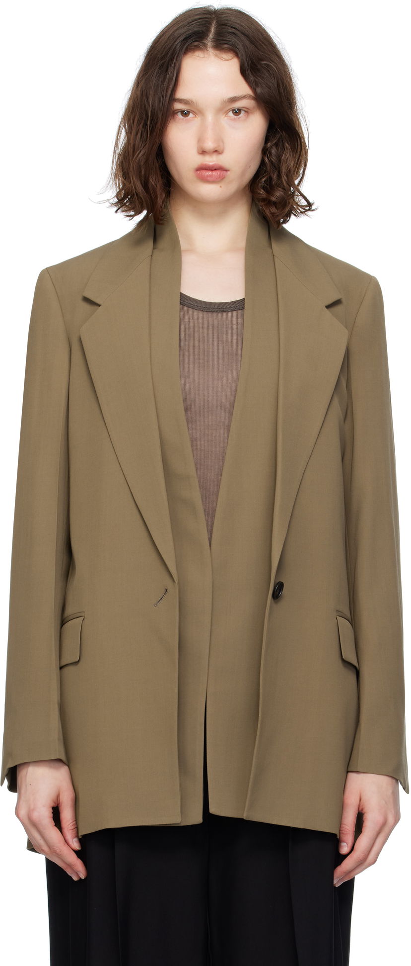 Jakna FERRAGAMO Ferragamo Single Breasted Blazer Zelena | 782598