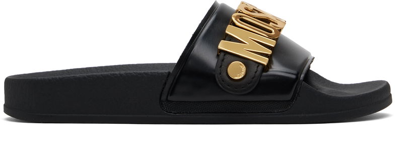Modni dodatki Moschino Moschino Lettering Logo Slides Črna | MA28032G1M M11 000