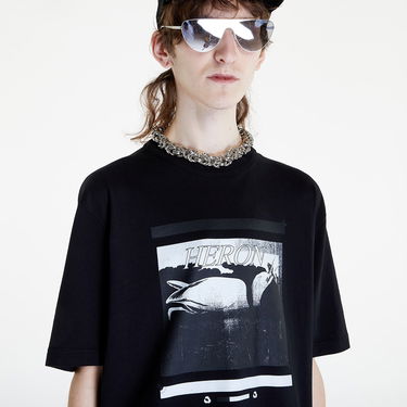 Majica HERON PRESTON Misprinted Tee Črna | HMAA032S23JER0061010, 4