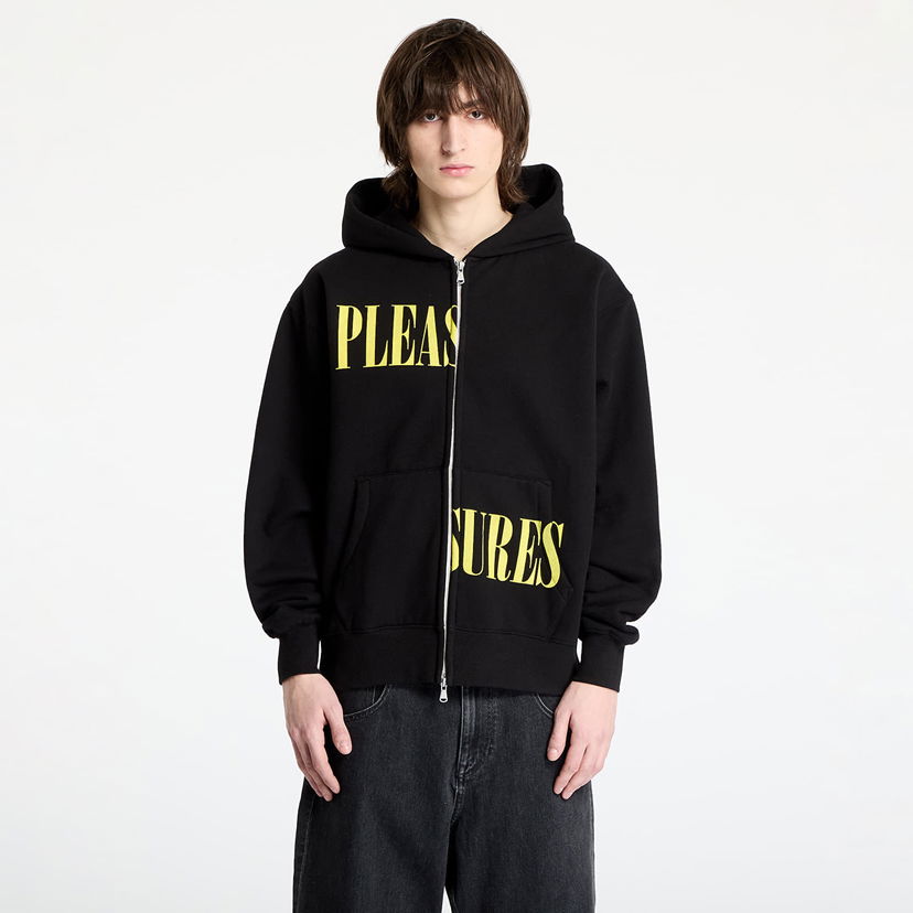 Pulover Pleasures PLEASURES Split Zip Hoodie Črna | P25SP016 BLACK