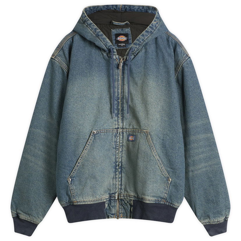 Jakna Dickies Hilham Hooded Denim Jacket, Size Large Modra | DK0A87OAL231