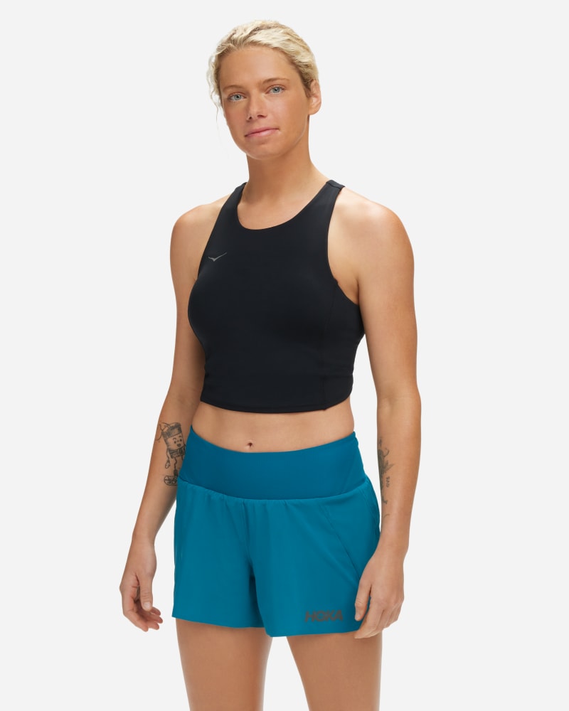 Majica brez rokavov Hoka One One Elaro Crop Sports Bra Črna | 1141760-BLK
