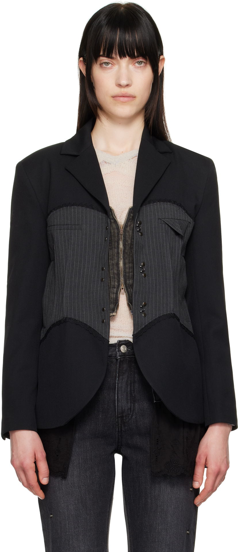 Jakna Andersson Bell Andersson Bell Corset Inserted Blazer Črna | awa684w