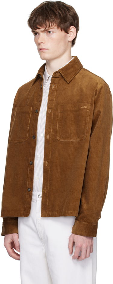 Srajce A.P.C. A.P.C. Leon Corduroy Overshirt Rjava | COHHO-H32019, 3