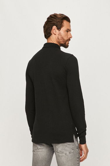 Polo majica Polo by Ralph Lauren Long Sleeve Slim Fit Polo Črna | 710681126037, 3