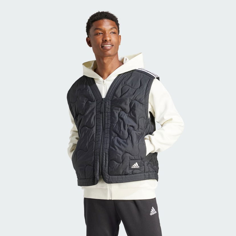 Telovnik adidas Performance Padded Full Zip Hoodie Črna | IR9173