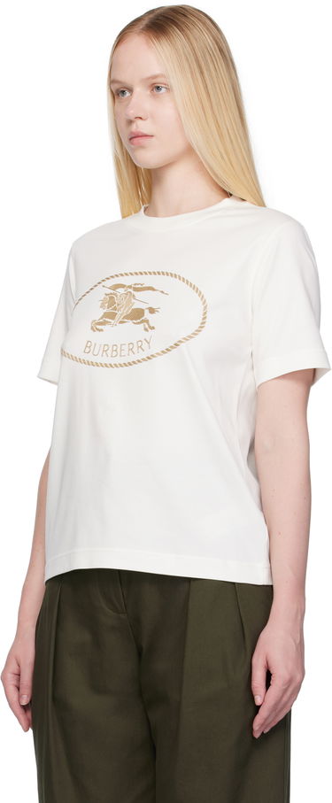 Majica Burberry Burberry Knight Stamp Cotton T-Shirt Bela | 8109817, 3