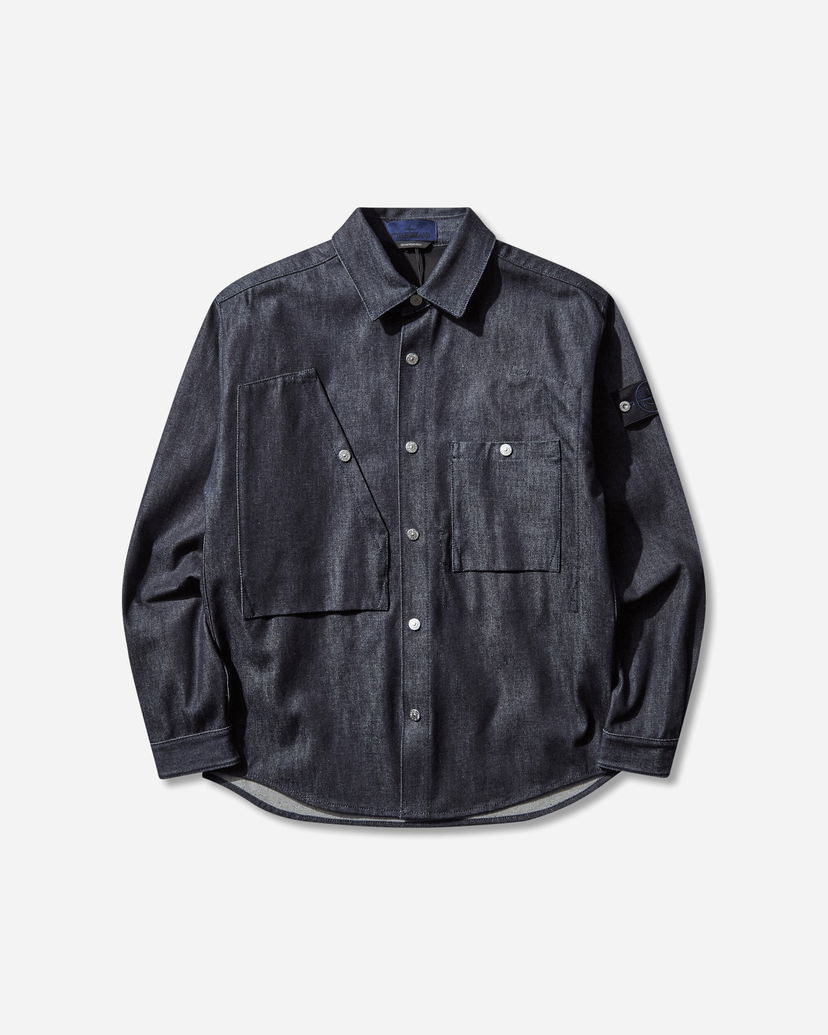 Srajce Stone Island Long Sleeve Raw Denim Patch Pocket Shirt Mornarica | K2S15-1100008-S00J8 VJ200
