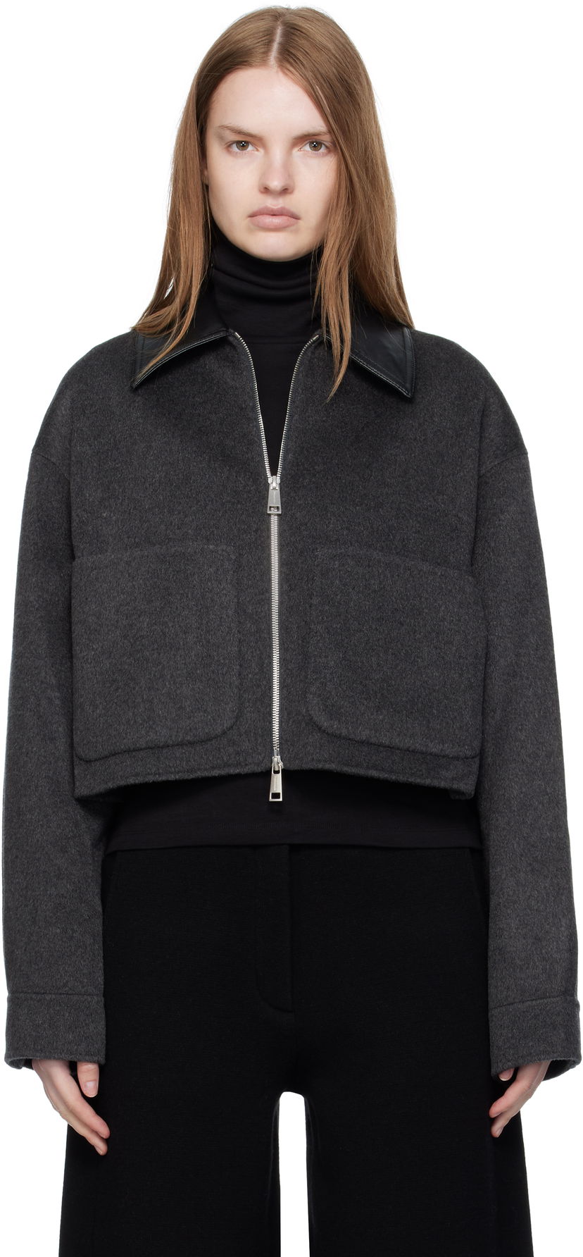 Jakna Nanushka Nanushka Phebe Cropped Jacket Siva | NW25PFJK12294