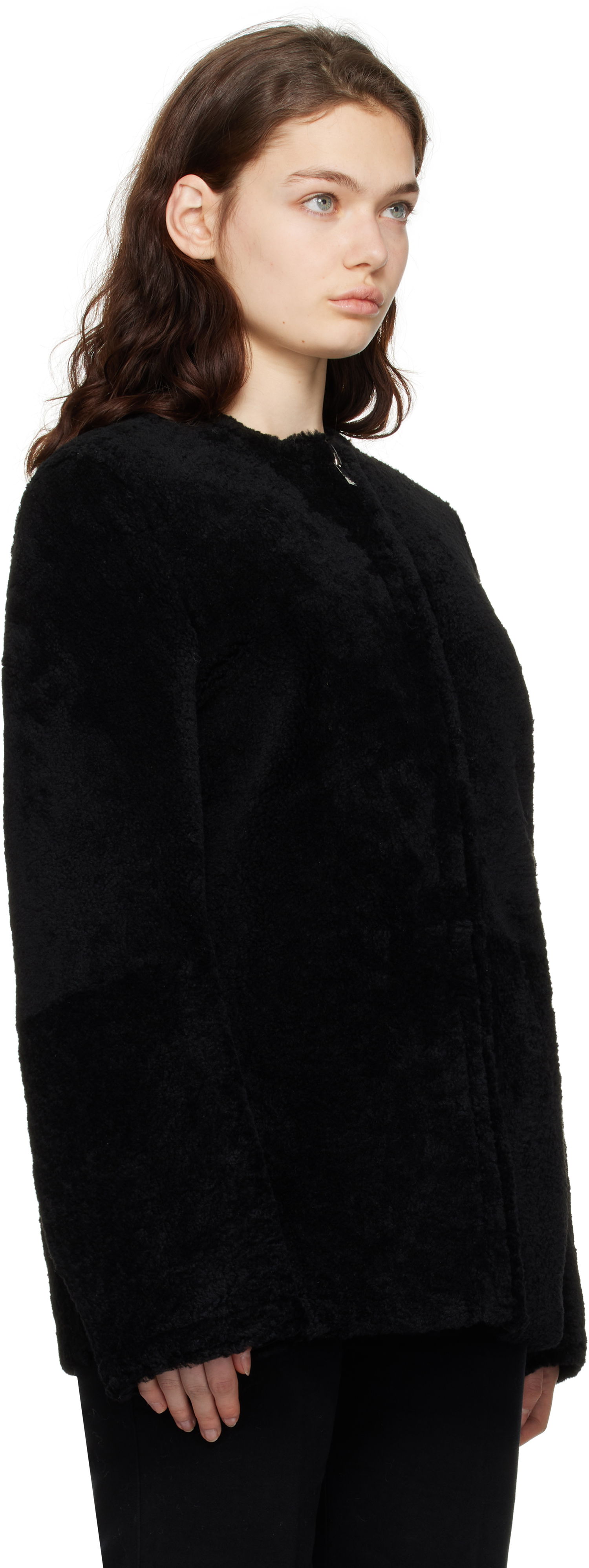 Jakna TOTEME TOTEME Zipped Teddy Shearling Jacket Črna | 251-WRO0184-LE0048, 1