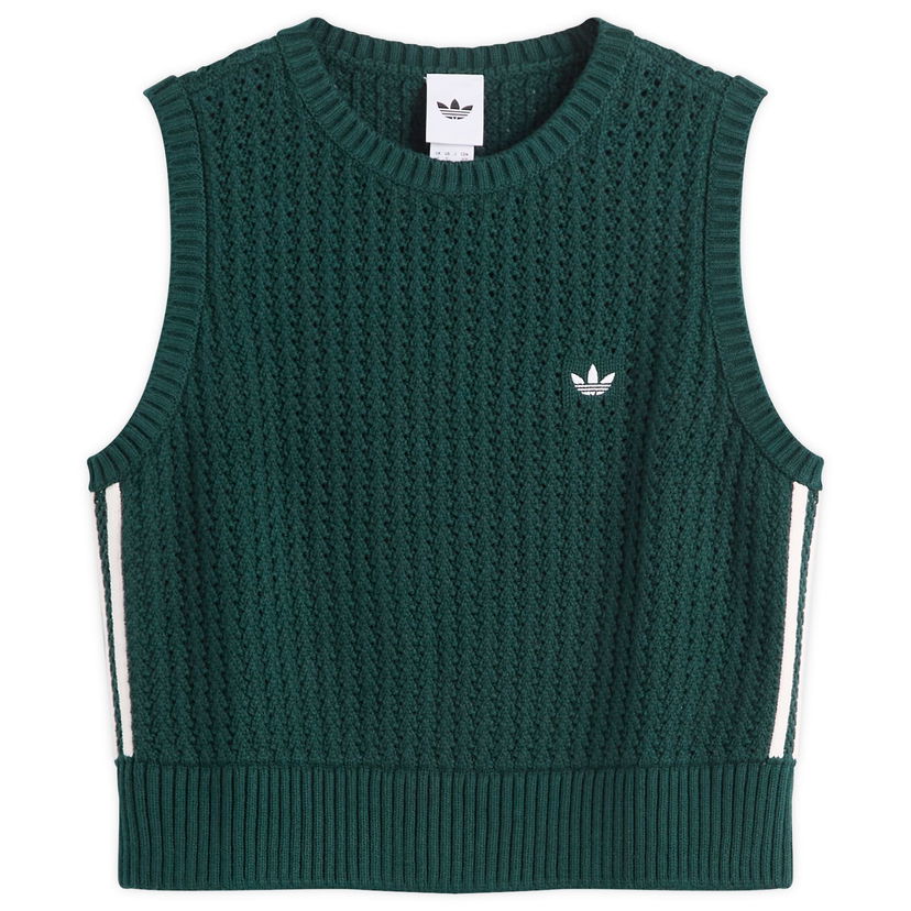 Pleteni pulover adidas Originals Adicolor Knitted Vest Zelena | JW4993
