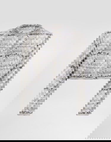 Telovnik Dolce & Gabbana Short Check Lurex Tweed Jacket Siva | F27DQTFQZAES8100, 0