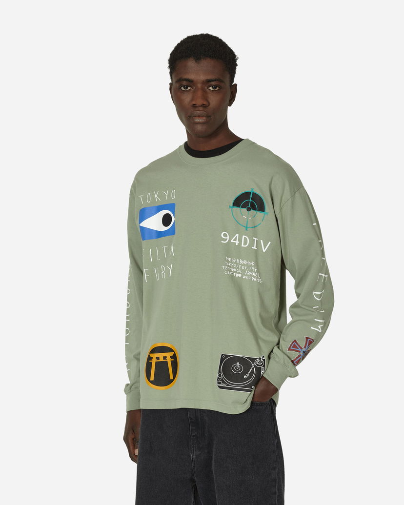 Majica Neighborhood LS-10 Longsleeve T-Shirt Sage Green Zelena | 241PCNH-LT10 SG