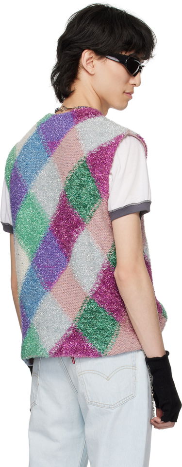 Pleteni pulover ERL ERL Argyle Knit Vest Lila | ERL08N002, 2
