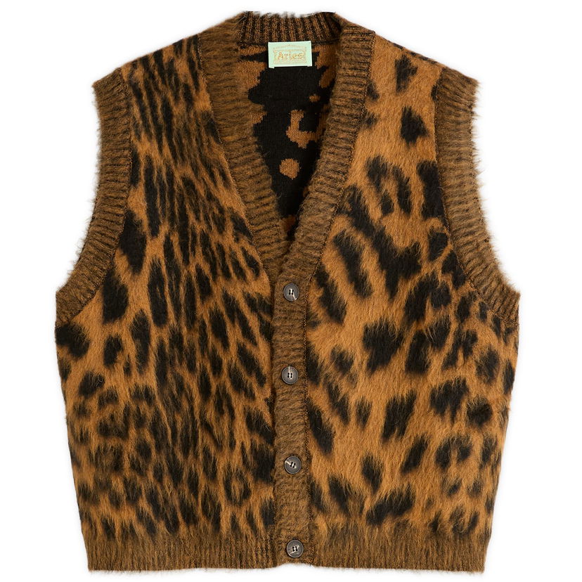 Telovnik Aries Brushed Leopard Print Vest Rjava | AR40041-BRN