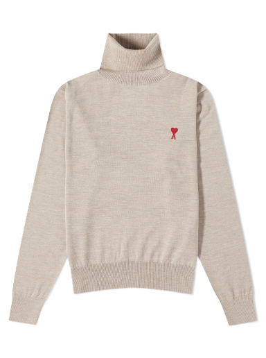 Pleteni pulover AMI Small A Heart Roll Neck Knit Bež | HKS411-KN0025-265