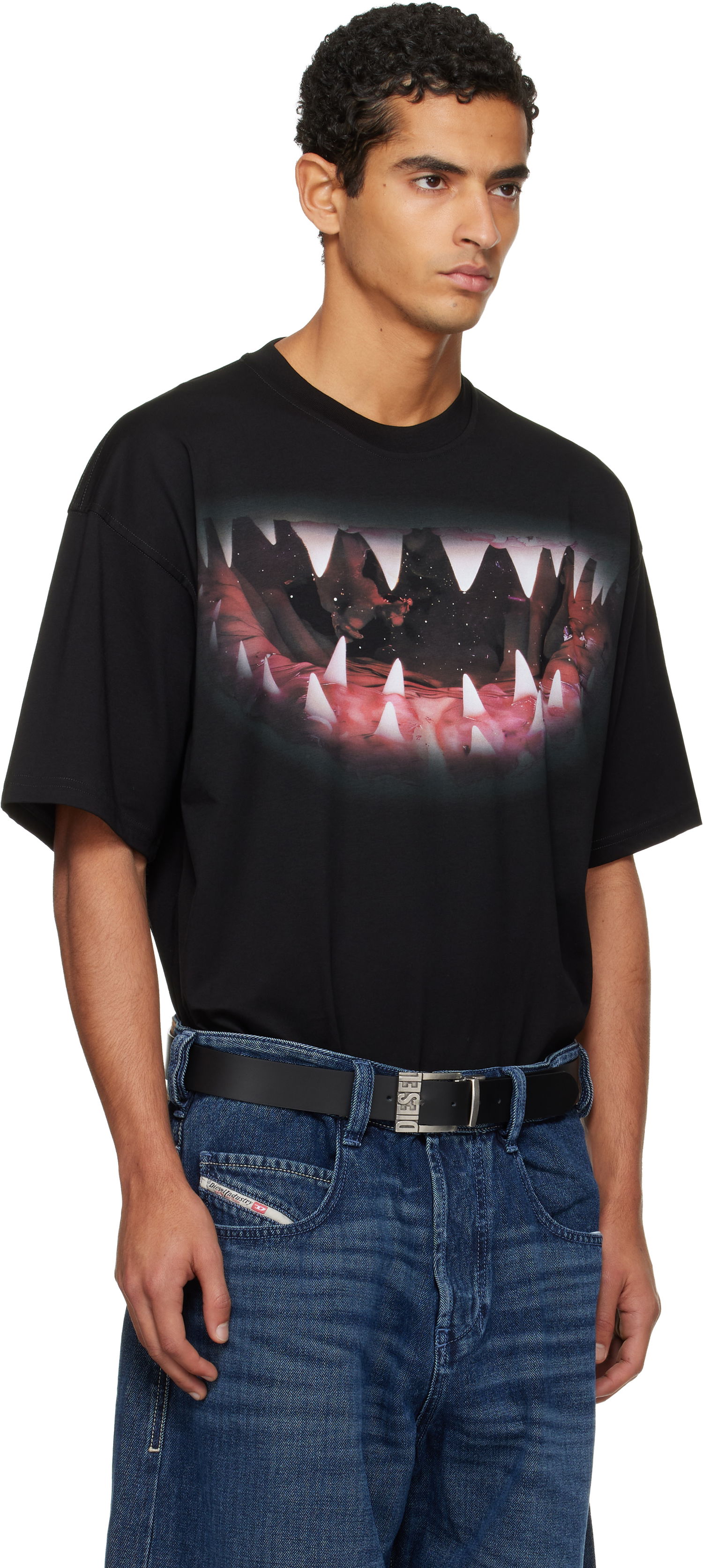 Majica Diesel Shark Jaw Print T-Shirt Črna | A19617-0PLAT-9XX, 1