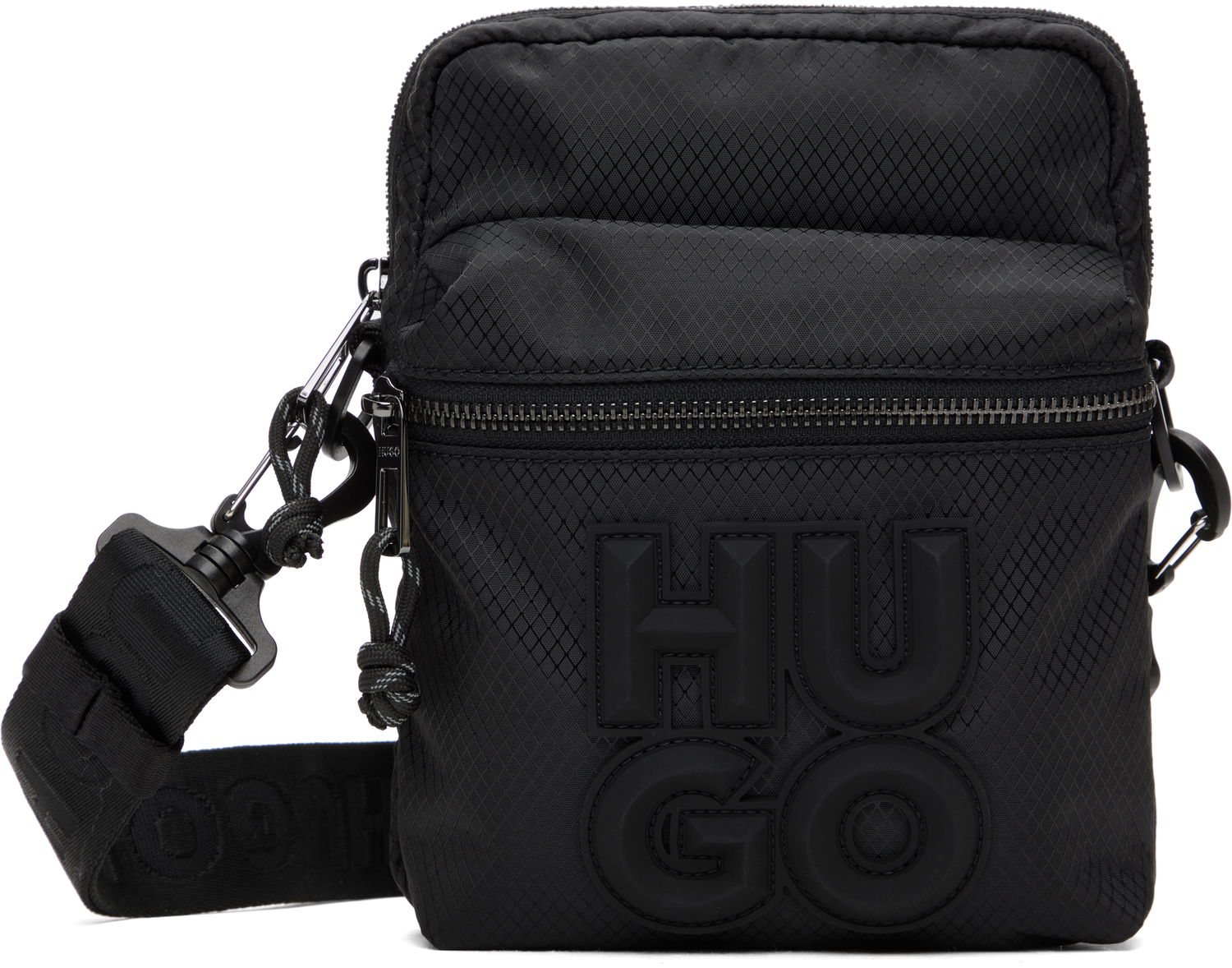 Torba za čez ramo BOSS Hugo Stacked Logo Reporter Bag Črna | 50536029, 0