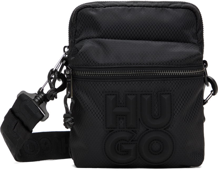 Torba za čez ramo BOSS Hugo Stacked Logo Reporter Bag Črna | 50536029