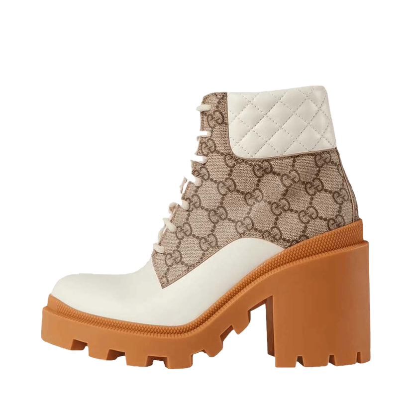 Superge in čevlji Gucci GG Ankle Boot Beige White (Women's) Bela | 659691 UC810 9066