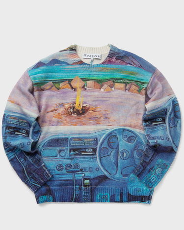 Pleteni pulover JW Anderson PRINTED JUMPER Modra | KW1222-YN0373-835, 0