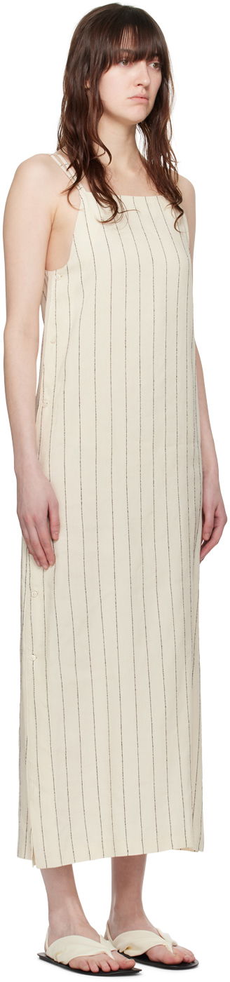 Obleke Loulou de Saison Loulou de Saison Etta Striped Midi Dress Bež | ETTA, 1