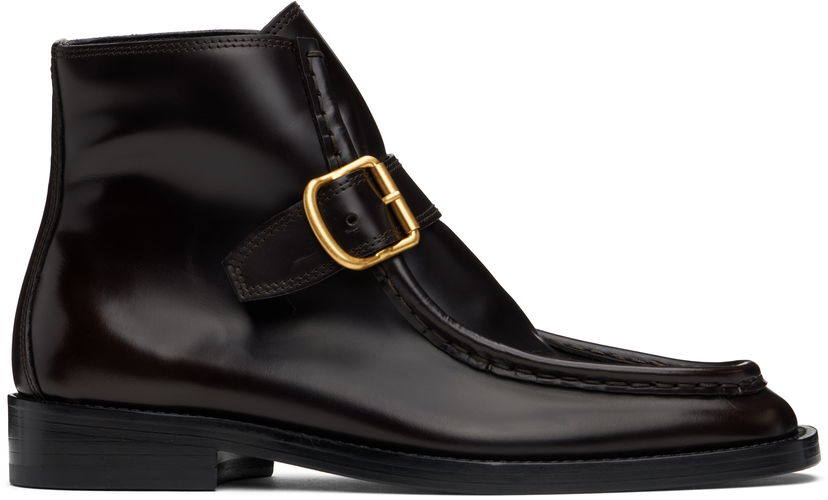 Superge in čevlji Dries Van Noten Buckle Leather Boots Rjava | WS242-1381-107