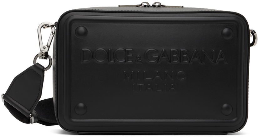 Torbica Dolce & Gabbana Black Raised Logo Bag Črna | BM7329AG218