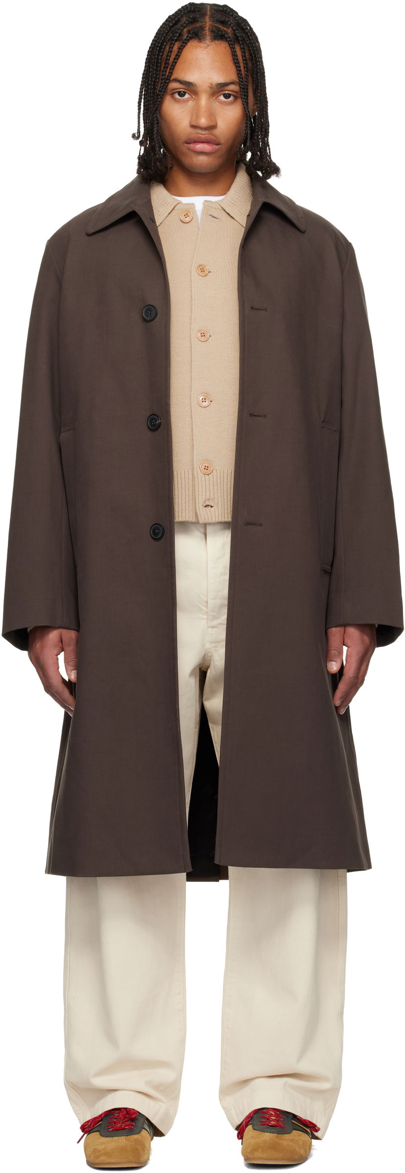 Plašči Dries Van Noten Dries Van Noten Cotton Canvas Coat Rjava | 252-020243-2106