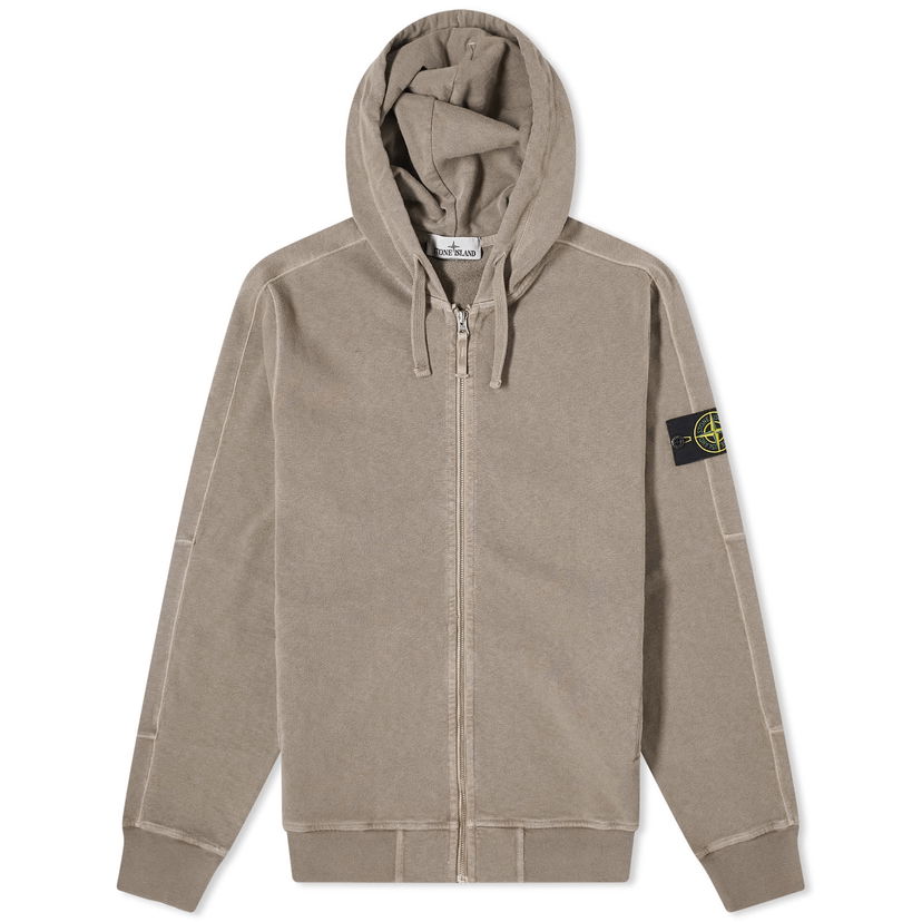 Pulover Stone Island Garment Dyed Malfile Zip Hoodie Rjava | 801563160-V0192