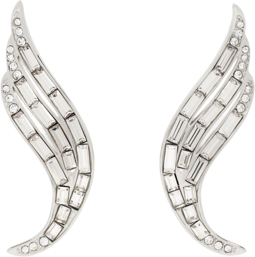 Uhani Jil Sander Jil Sander Crystal Wing Earrings Kovinski | J12VG0299_P5050