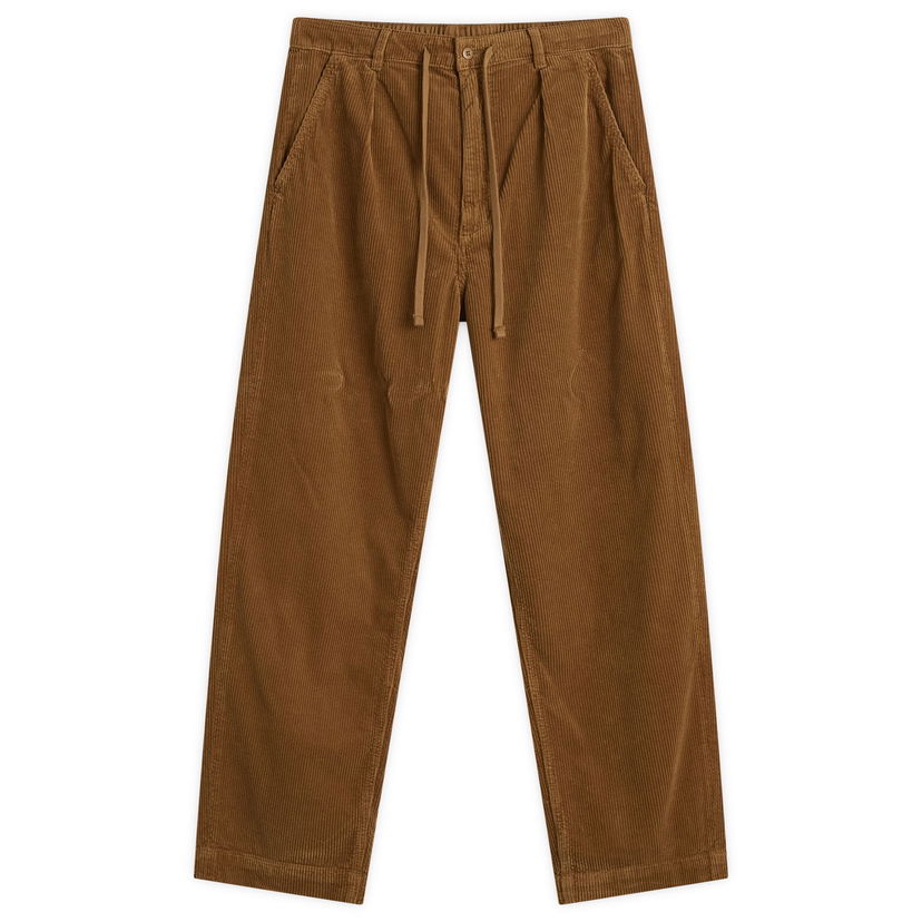Hlače Polo by Ralph Lauren Pleated Corduroy Easy Pants, Size Large Rjava | 710944489007-BRN