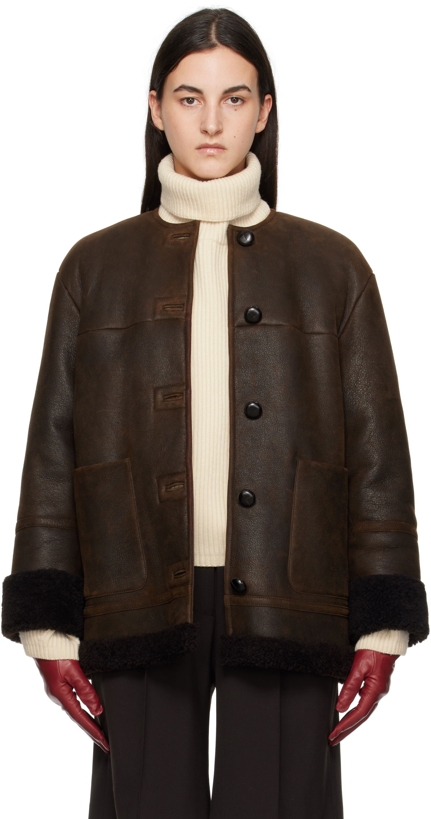 Jakna Max Mara Weekend Max Mara Shearling Jacket Rjava | 2425416013600, 0