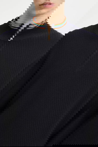 Pleteni pulover Paul Smith Paul Smith Wool Half-Zip Sweater Mornarica | M1R.548Z.T02825, 3