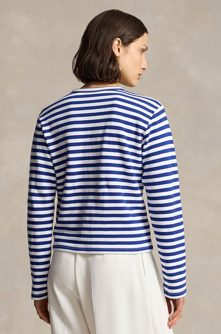 Pleteni pulover Polo by Ralph Lauren Striped Cardigan Modra | 211942806, 1
